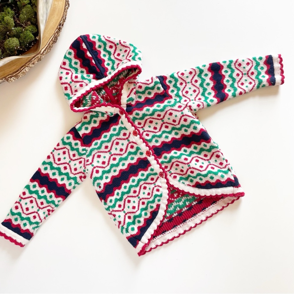Sophie and Sam Holiday Hooded Knit Sweater Jacket | 18-24m